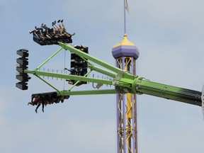 Riders are pictured on The Beast, a ride introduced to Playland in 2015.