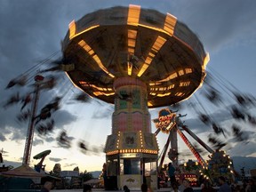 Night shot of Playland rides at the PNE.