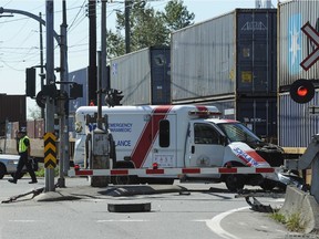 A fatal collision between an ambulance and a train in Langley two years ago was caused by driver distraction and the complex design of the railway crossing. Two paramedics were injured, but their patient died.