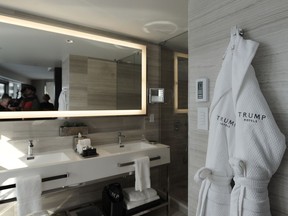 A bathroom in one of the suites at Trump International Hotel and Tower Vancouver.