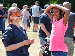 Emily Stass, left, and Nazira Collins are looking forward to spending this week at the B.C. Professional Fire Fighters' burn camp in Brackendale.