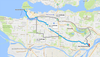 Biking from Second Beach to New Westminster would take an adult rider almost two hours.