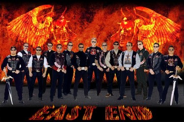 2007: East Side Hell's Angels, with David Francis Giles, fifth from the right; East End chapter president  John Bryce is sixth from the left.