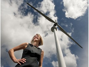 Penelope Comette, the Pembina Institute's program director of the clean energy economy, at the Grouse Mountain turbine. The Pembina Institute created a B.C. Clean Energy Jobs map in 2015 that showed there were 14,100 jobs from clean energy in B.C., which includes wind and solar power, run-of-river and large hydro, biomass and biogas.