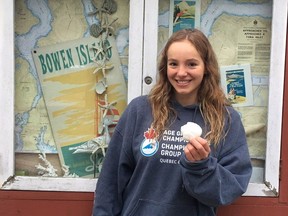 Emily Epp

Emily Epp, 17, holds a shell she found on her swim around Bowen Island, B.C. on Saturday June 17, 2017 in this photo provided by the Epp family. It took nearly 11 hours, but a 17-year-old girl from Kelowna, B.C., has completed her gruelling goal of swimming around an island off the coast of Vancouver.Instead of resting, Epp is now reaching for another milestone - she plans to swim across the English Channel next month and she's raising thousands of dollars for a children's hospice in the process. THE CANADIAN PRESS/HO ORG XMIT: CPT102

ONE TIME USE ONLY; NO ARCHIVES; NotForResale
HO,