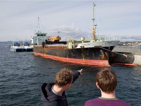 People check the MV Ocean Lady in Victoria, Sunday, Oct. 18, 2009.