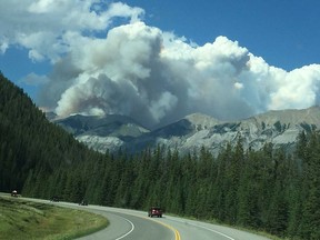 A wildfire has shut a big stretch of the highway that runs through British Columbia's Kootenay National Park.
