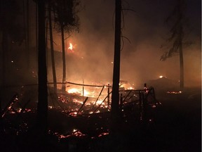 A fire burns in Lake Country in this July 16, 2017 Twitter handout photo.