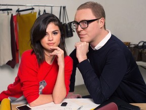 Selena Gomez is pictured with Coach Creative Director, Stuart Vevers.