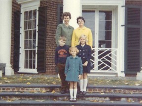 SFU professor Jon Smith, on the left in front of his mother, with three of his cousins, on the steps of the Rotunda at the University of Virginia in Charlottesville, Va., circa 1970