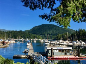 A view from a waterside pub in Garden Bay, B.C.