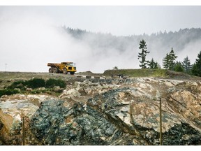 Former rock quarry uphill from Shawnigan Lake.