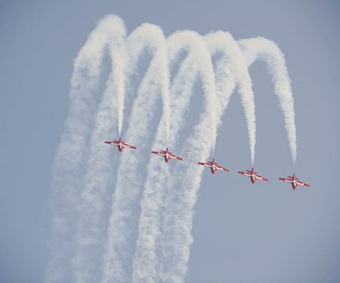 Canadian Armed Forces Snowbirds perform at the Abbotsford Airshow.