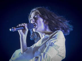 Lorde performs during the Osheaga Music and Arts Festival at Parc Jean Drapeau in Montreal on Friday, August 4, 2017.