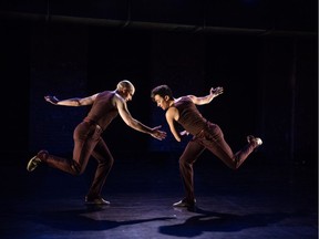 Double Plus (2016): Dancers Nathan Bugh (left) and Caleb Teicher (right).