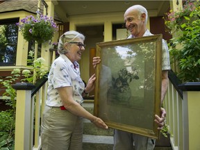 Saskia Bergmans (L) and Michael Levenston (R) meet at Levenston's home, Vancouver, July 13 2017.