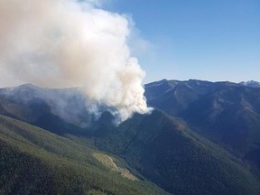The Harrop Creek fire on July 29, 2017. Though it grew to 2,500+ hectares, it was 100 per cent contained as of mid-August.