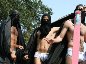 Cirque de So Gay is a group of mainly Middle Eastern gay and transgender men who marched in the 2011 Vancouver Gay Pride Parade, dancing and throwing off their niqabs to highlight the oppression of women in countries like Iran.
