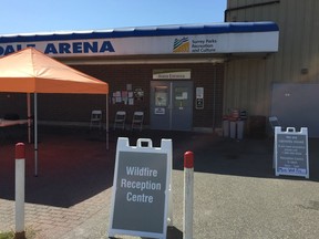 Surrey's wildfire evacuee reception centre, which is at the Cloverdale Arena, has gradually reduced its hours of operation since it opened in mid-July because demand from evacuees has waned. Chilliwack's reception centre has done the same.