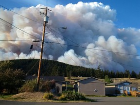 This photo, taken by Williams Lake Indian Band Chief Ann Louie, shows the fire that threatened the WLIB reserve south of Williams Lake on July 7.