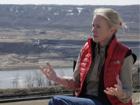 Jessica McDonald, then B.C. Hydro CEO, is interviewed at the Site C site in April 2017.