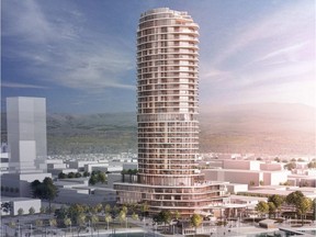 Drawing of a proposed luxury tower in Kelowna.