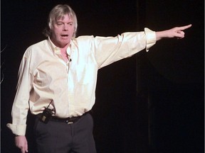 David Icke speaking in Vancouver — at the city-owned Vogue Theatre — in March 2000.