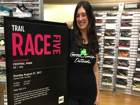 Her T-shirt says Good Times Outside and new MEC Vancouver outreach coordinator Kaitlyn Rowsom is anxious to prove it when her company hosts the fifth leg next Sunday in the popular 2017 MEC Lower Mainland trail race series. The event takes place in Burnaby's Central Park starting at 8:30 a.m.