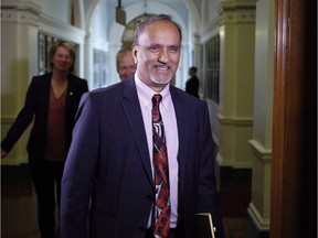 FILE PHOTO - Surrey-Newton NDP MLA Harry Bains arrives to the start of the debate at B.C. Legislature in Victoria, B.C., on Monday, June 26, 2017.