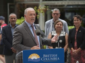 Premier John Horgan addressed the 2014 Mount Polley mine tailings dam collapse on Friday, and the fact that no provincial charges will be laid in connection with the disaster.