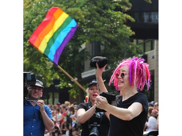 VANCOUVER, BC., August 6, 2017 -- Matrix director Lana Wachowski in action at the 39th Annual Vancouver Pride Parade presented by the Vancouver Pride Society in Vancouver, BC., August 6, 2017.  (NICK PROCAYLO/PostMedia)  00050172A ORG XMIT: 00050172A [PNG Merlin Archive]
Nick Procaylo, PNG