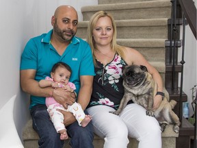 Alisha Mankatala delivered a healthy baby girl, Ariella, pictured here on her father Ajay's lap. The planned C-section almost a year ago, followed the stillbirth of Amari Mankatala in January, 2016. His death has been blamed on a delayed C-section caused by hospital resource problems.