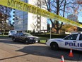 Police investigate a fatal stabbing in the lobby of an apartment at 41st and Balsam in Kerrisdale on Nov. 13, 2014. Douglas Orr had pled not guilty to the stabbing of his brother, Robert Orr, 59.