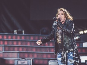 Guns N' Roses frontman Axl Rose is pictured performing live in concert in this undated file photo.