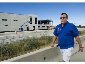 Tsawwassen First Nation Chief Bryce Williams walks past a construction project on Tsawwassen tribal lands on Wednesday.