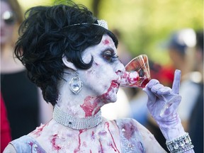 A Zombie at the annual zombie walk from the Art Gallery to English Bay, Vancouver.