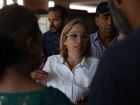 San Juan Mayor Carmen Yulin Cruz deals with an emergency situation where patients at a hospital need to be moved because a generator stopped working in the aftermath of Hurricane Maria on Sept. 30, 2017 in San Juan, Puerto Rico.