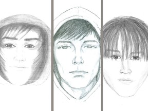 Composite sketches of suspect wanted in connection with sexual assault in Surrey's Hi-Knoll Park.