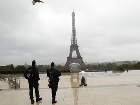 A file photo of two officers in Paris