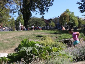 Grandview Park off Commercial Drive was upgraded in 2011 with a new playground, pathways, stage, sport court, field house with accessible washrooms, lawns, gardens and restored cenotaph area. [PNG Merlin Archive]
Ellizabeth Murphy, PNG