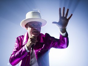 Gord Downie on stage for the first concert of the Tragically Hip's final tour at the Save On Foods Memorial Centre, Victoria, July 22 2016.