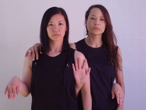 Dancers Kim Sato, left, Justine A. Chambers and Deanna Peters, behind, in a scene from META, a piece co-created by the three dancers. It'll be performed at the Vancouver Dance Centre on Oct. 27-28.