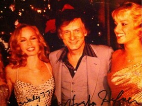 Heidi Sorenson (right) with Hugh Hefner in the early 1980s.