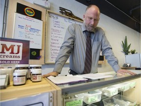 Dana Larsen at The Dispensary medical cannabis clinic on East Hastings street in Vancouver, BC Thursday, July 14, 2016. Larsen says a model like the one recently announced in Ontario likely would not work in B.C.