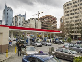 The Esso station at Burrard and Davie is up for sale. The city's West End plan allows for a 300-foot tower on the site.