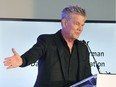 David Foster in action last May as he announced the lineup for his 30th anniversary foundation gala.