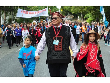 Tens of thousands of people take to the streets as The City of Vancouver, Reconciliation Canada, the Government of Canada and Vancouver Board of Parks and Recreation host the second annual Walk for Reconciliation in Vancouver, BC., September 24, 2017.