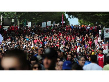 Tens of thousands of people take to the streets as The City of Vancouver, Reconciliation Canada, the Government of Canada and Vancouver Board of Parks and Recreation host the second annual Walk for Reconciliation in Vancouver, BC., September 24, 2017.