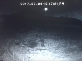 Screen shot of a meteorite crashing possibly near Nelson B.C.