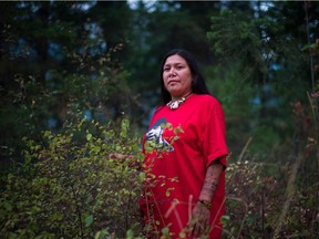 Kanahus Manuel poses for a photo near Chase, B.C., in this September 6 handout photo. Members of the Secwepemc Nation in British Columbia say they are building the first of 10 tiny homes that will be placed directly in the path of Kinder Morgan's $7.4-billion Trans Mountain pipeline expansion.Kanahus Manuel of the Secwepemc Women's Warrior Society says the house is a symbol of sustainability in the face of an environmentally damaging project and is based on homes built at the Standing Rock protest in the United States.